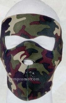 Woodland Camouflage/ Black Reversible Neoprene Face Mask