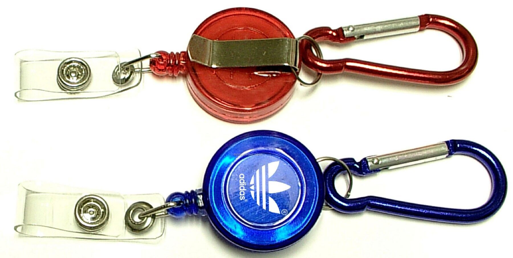2-in-1 Round Retractable Badge Holder With Carabiner