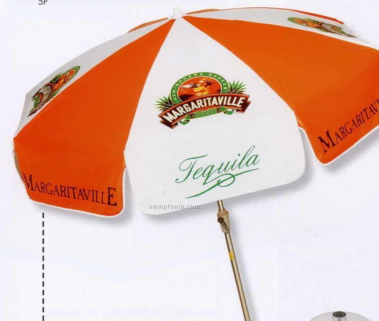 Domestic Vinyl Patio / Cafe Umbrella With Crank