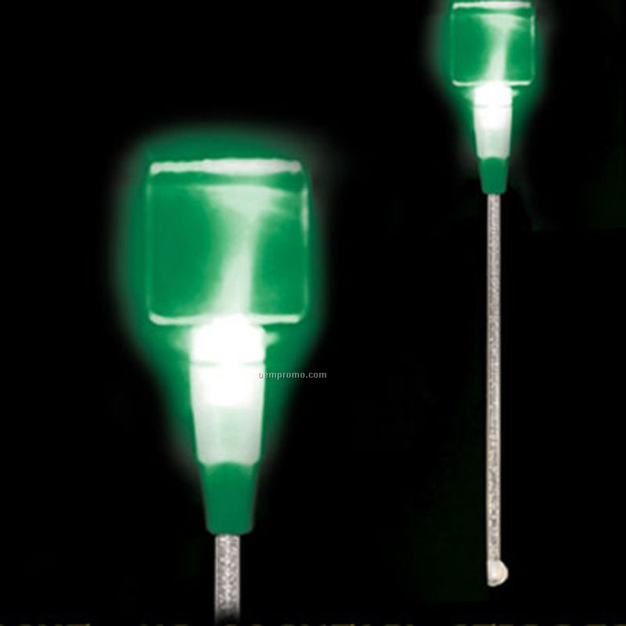 Light Up Stir Stick W/ Jade Green Square Handle