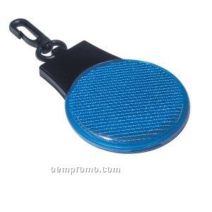 Blue Round Light Up Reflector W/ Clip & Red LED