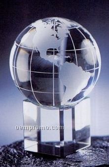 Embedded Globe With Clear Base (2-3/16