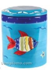Rainbow Fish Mini Ceramic Cookie Keeper Jar (Custom Lid)