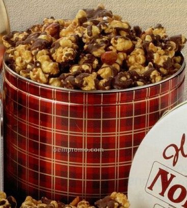 1/2 Gallon Chocolate Covered Caramel Corn Designer Gift Tin - 28 Oz.