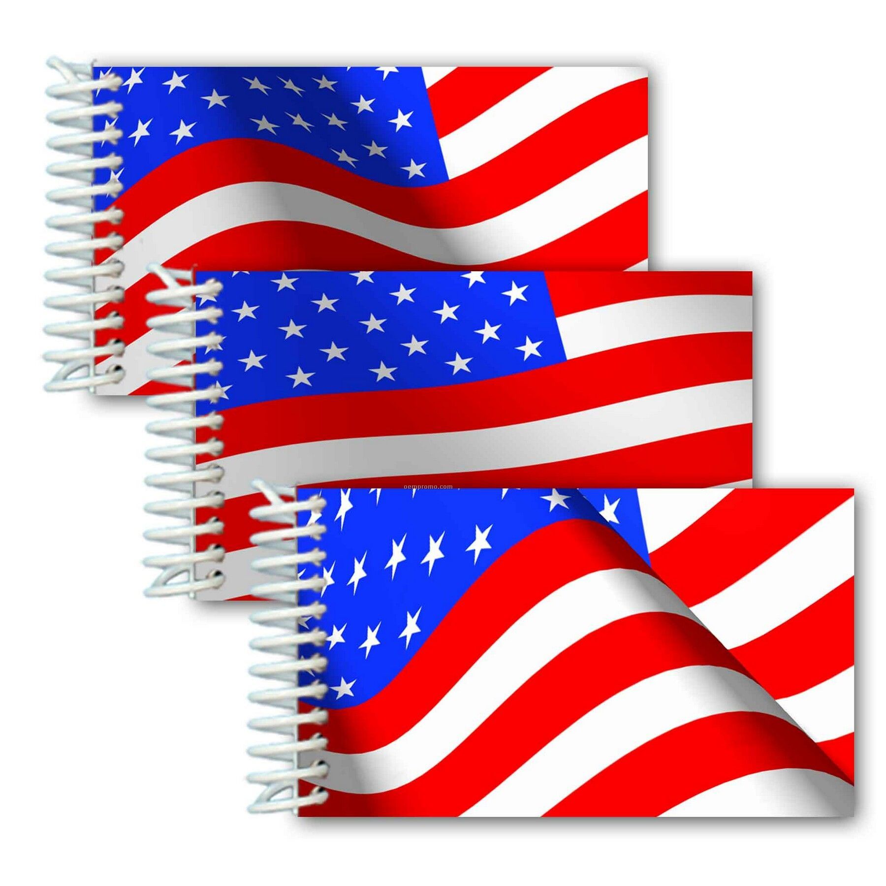 3d Stock Lenticular Mini Notebook/ Animated U.s. Flag (Blank)
