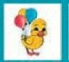 Bird Stock Temporary Tattoo - Duck W/Balloons (1.5