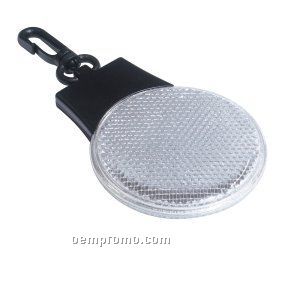 Clear Round Light Up Reflector W/ Clip & Red LED