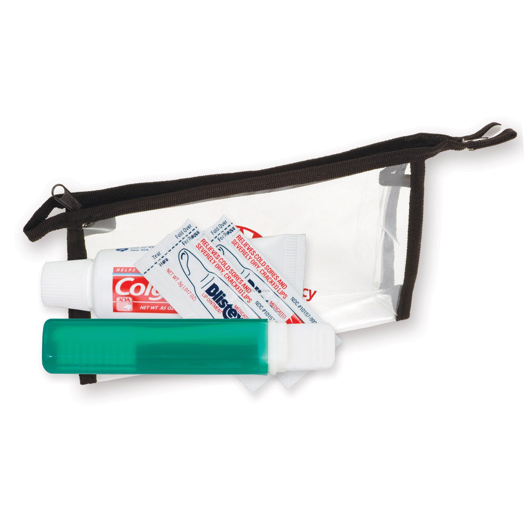 Dental Travel Kit W/Toothbrush/ Toothpaste & Lip Balm