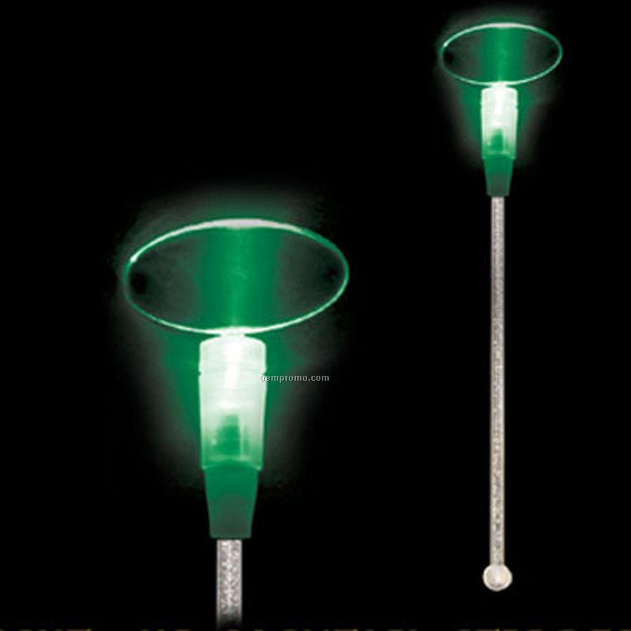 Light Up Stir Stick W/ Jade Green Oval Handle