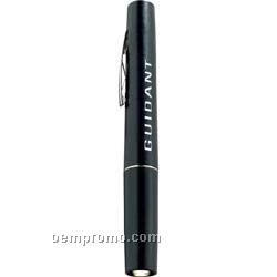 Black Barrel Pen Light W/ White LED