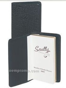 Brown Ostrich Calfskin Leather Pocket Telephone & Address Book