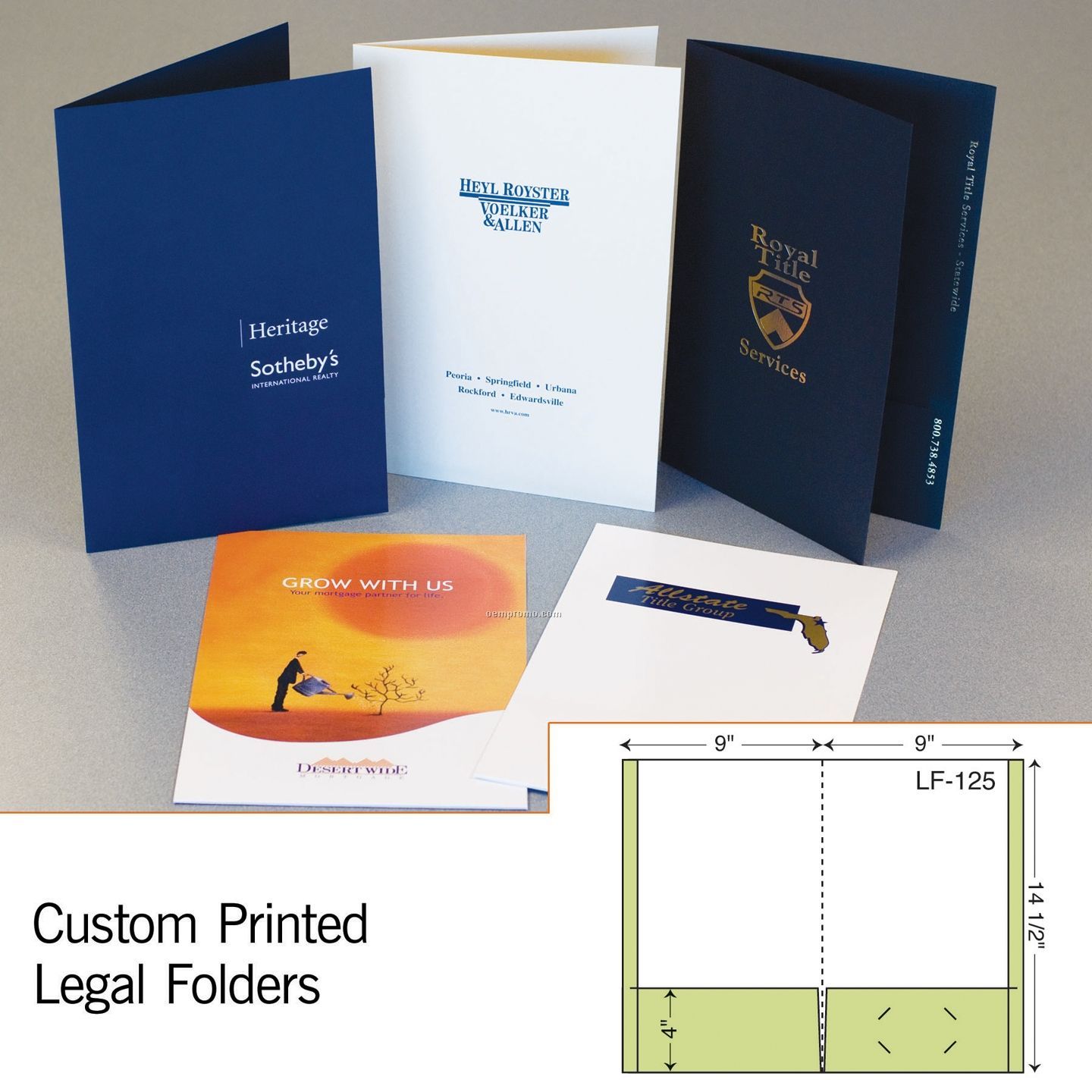 Legal Folder W/ 2 Reinforced Pockets (1 Color/1 Side)