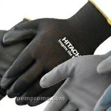 Ultra Thin Black Polyurethane Palm Coated Black Knit Gloves