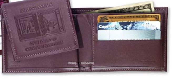 Men's Leather Wallet W/ Removable Card Case - Top Grain Cowhide Leather
