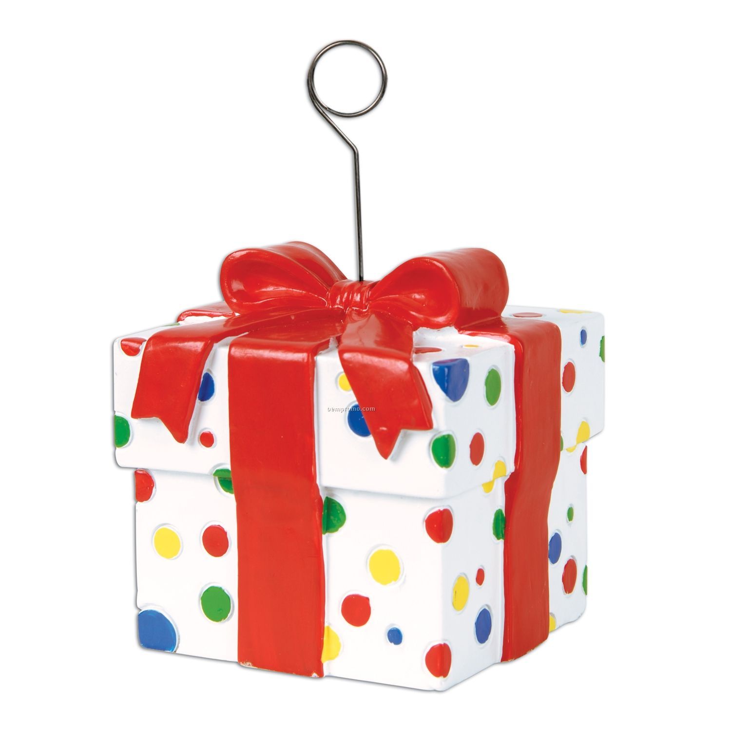 Polka Dots Gift Box Photo / Balloon Holder
