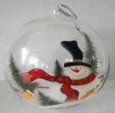 Snowman Round Clear Ornament