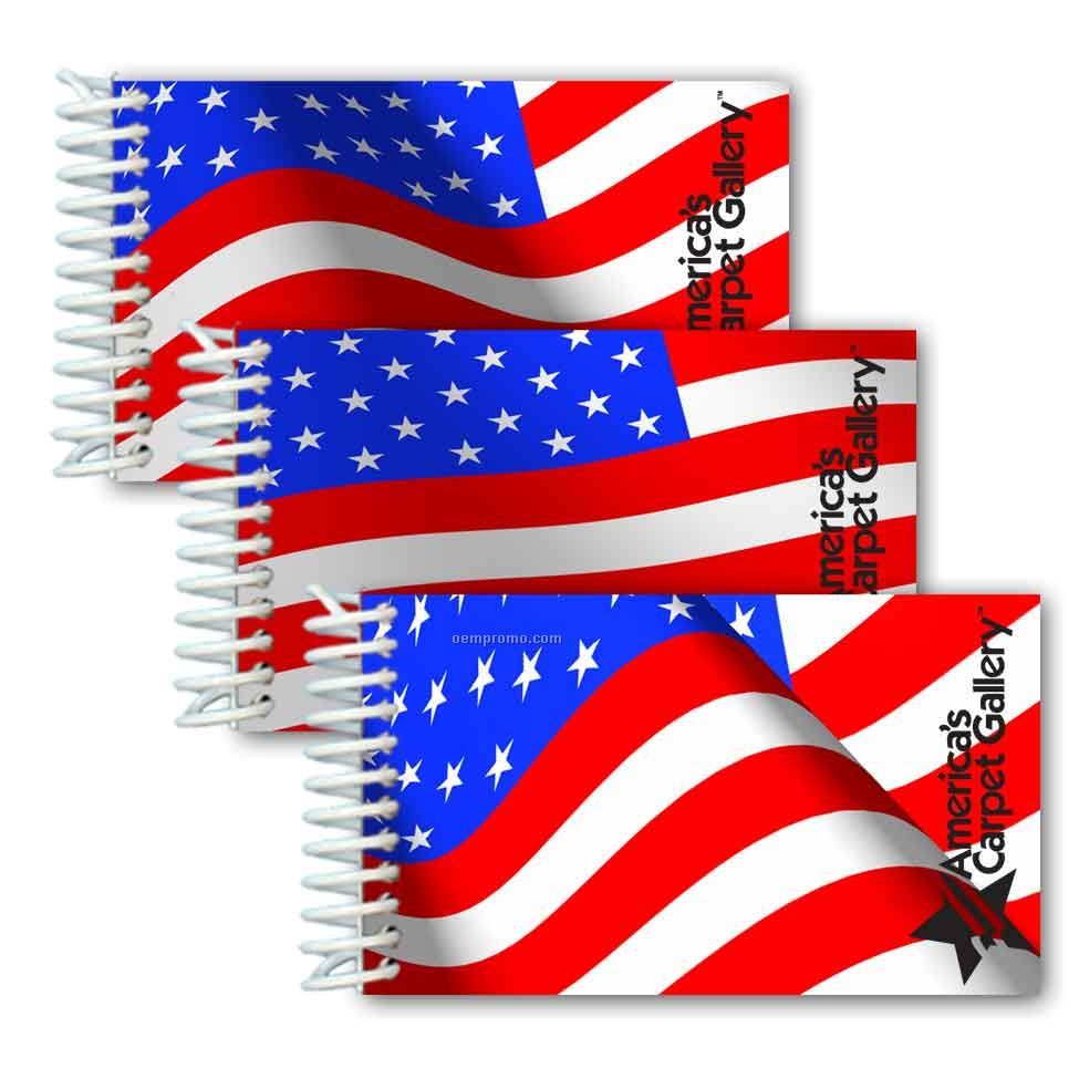 Stock 3d Lenticular Mini Notebook/ Animated U.s. Flag (Imprinted)