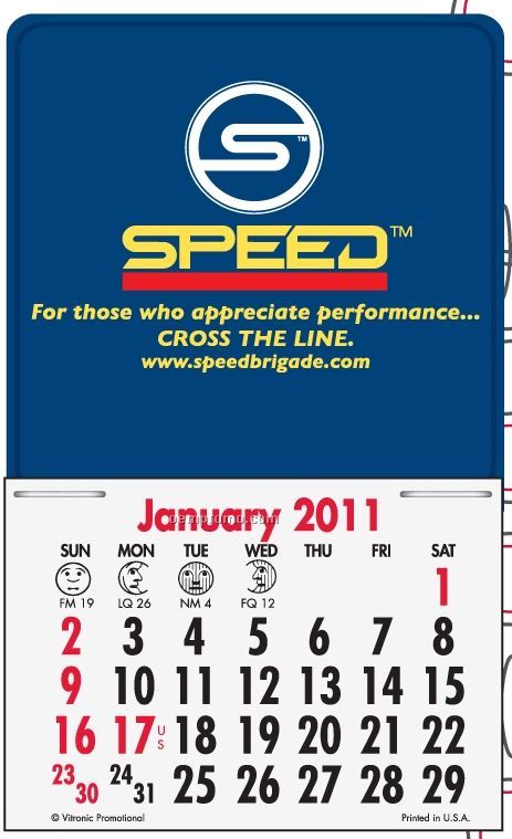 Super Sized Standard 13 Month Press-n-stick Calendar (Thru 08/01/2011)