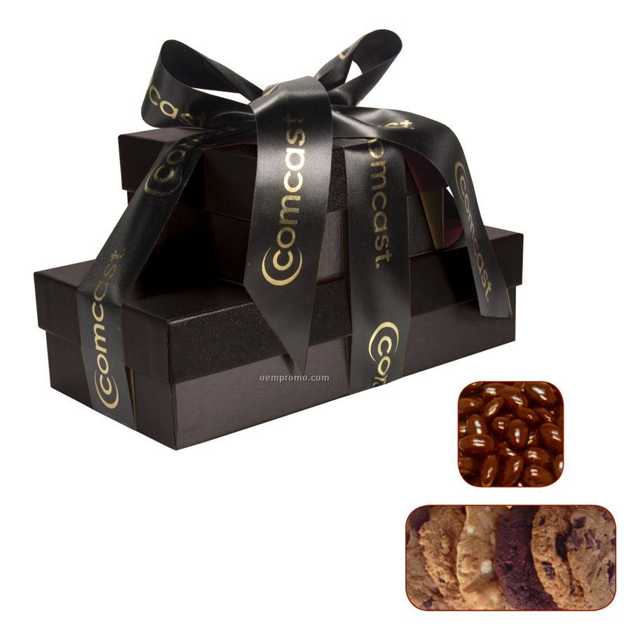 The Cosmopolitan Black Gift Tower With Cookies & Almonds