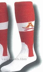 Traditional 2 In 1 Baseball Socks W/ Pattern D Heel & Toe (5-9 Small)