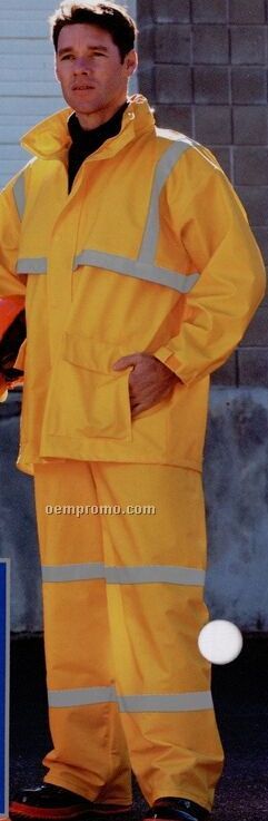2 Piece Yellow Rainsuit With Jacket & Bib-overall