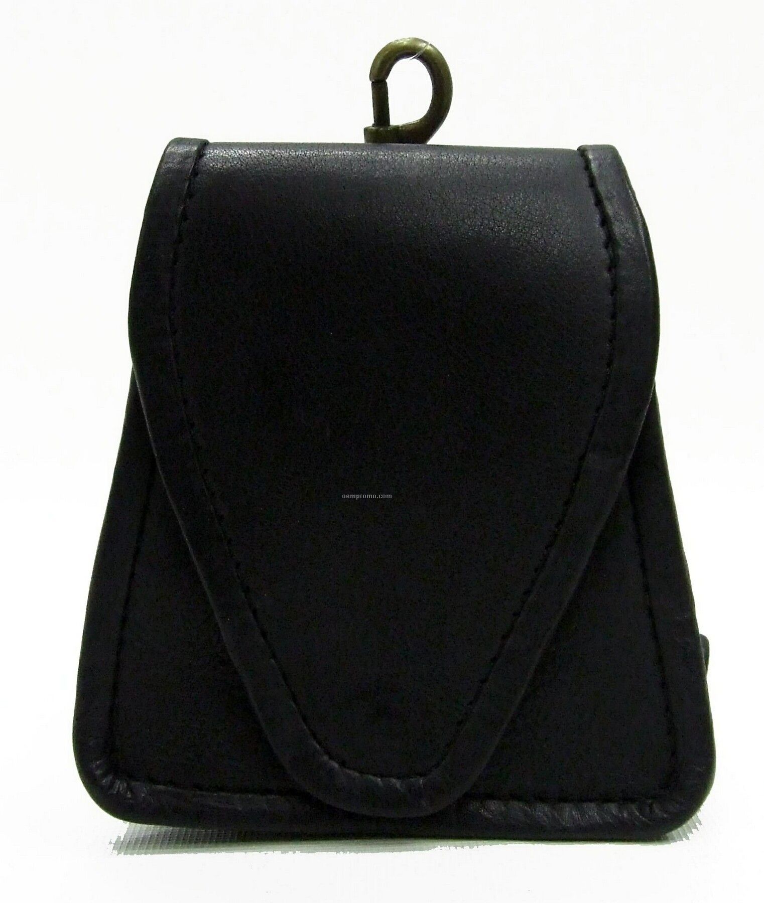 Black Leather Golf Ball Pouch
