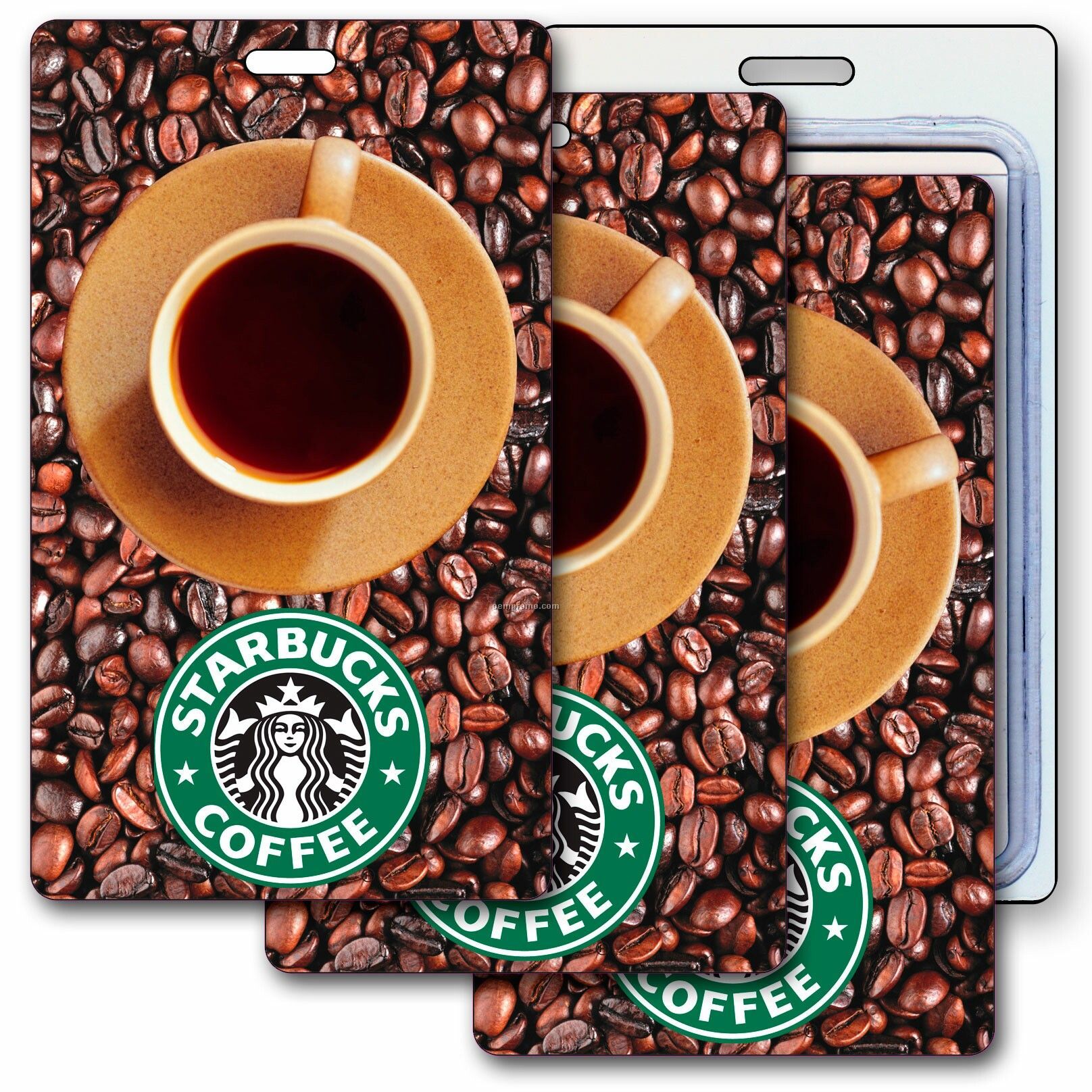 Luggage Tag 3d Lenticular Coffee Beans Cup Stock Image (Blank Product)