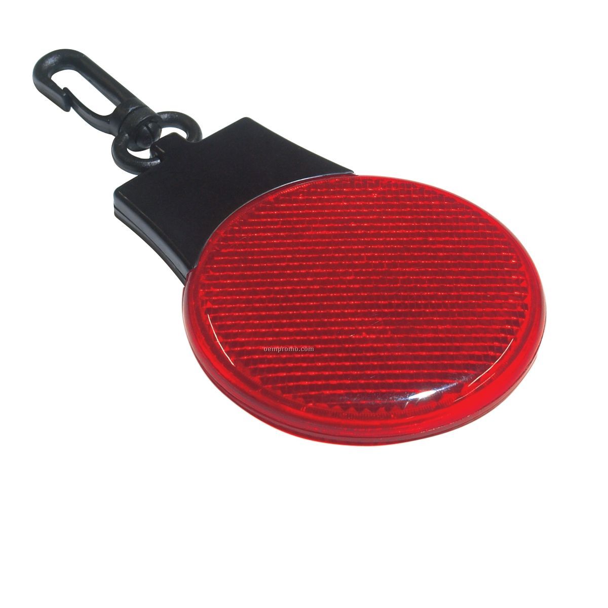 Red Round Light Up Reflector W/ Clip & Red LED