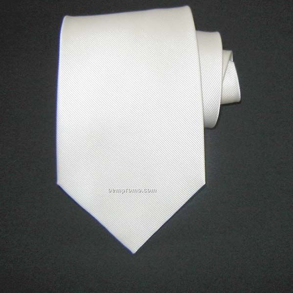 Solid Silk Necktie (White)