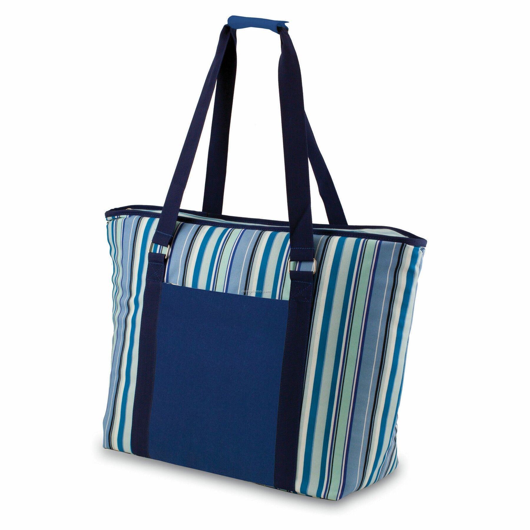 Tahoe Canvas Cooler Tote Bag W/ Pocket - Striped (48 Can Capacity)