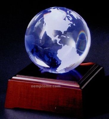 4" Globe On LED Lighting Base(Mahogany Base)