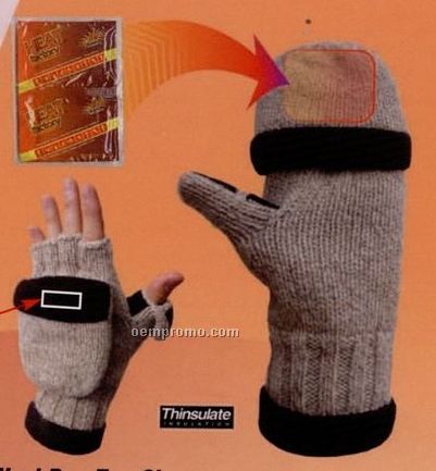 Ragg Wool Pop Top Glove W/ Hand Warmer (Woven Label)