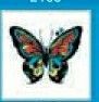 Stock Temporary Tattoo - Jewel Butterfly W/ Black Border (1.5
