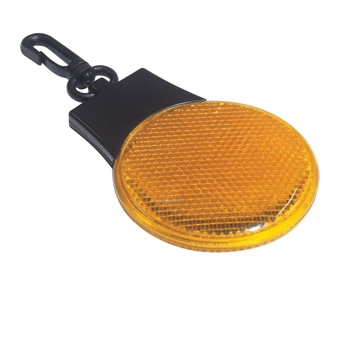 Yellow Round Light Up Reflector W/ Clip & Red LED