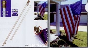 Best Us Flag Kit - 2 Piece White Aluminum Pole Kit With Nylon Flag (3'x5')