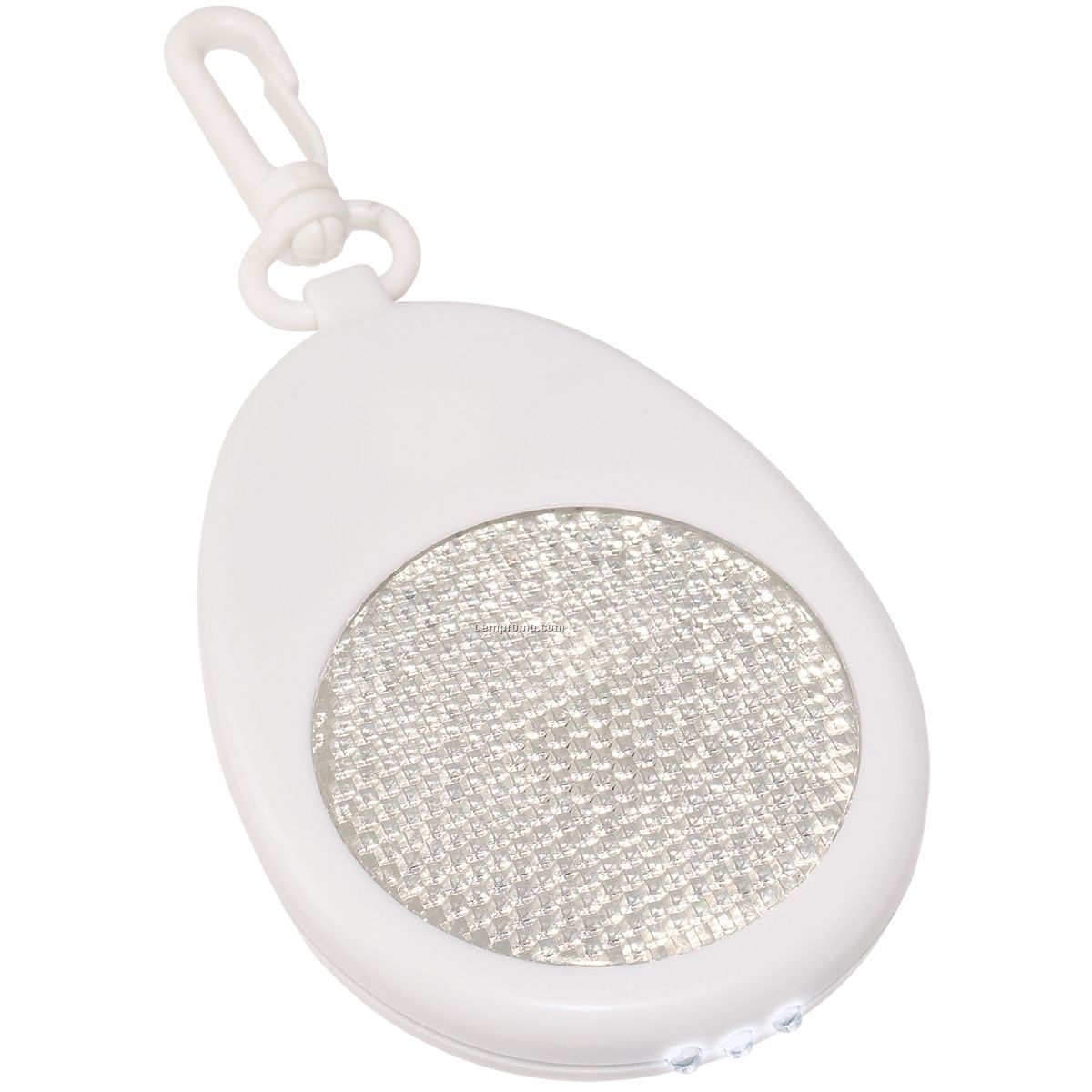 Clear Oval Light Up Reflector W/ White Clip & White LED