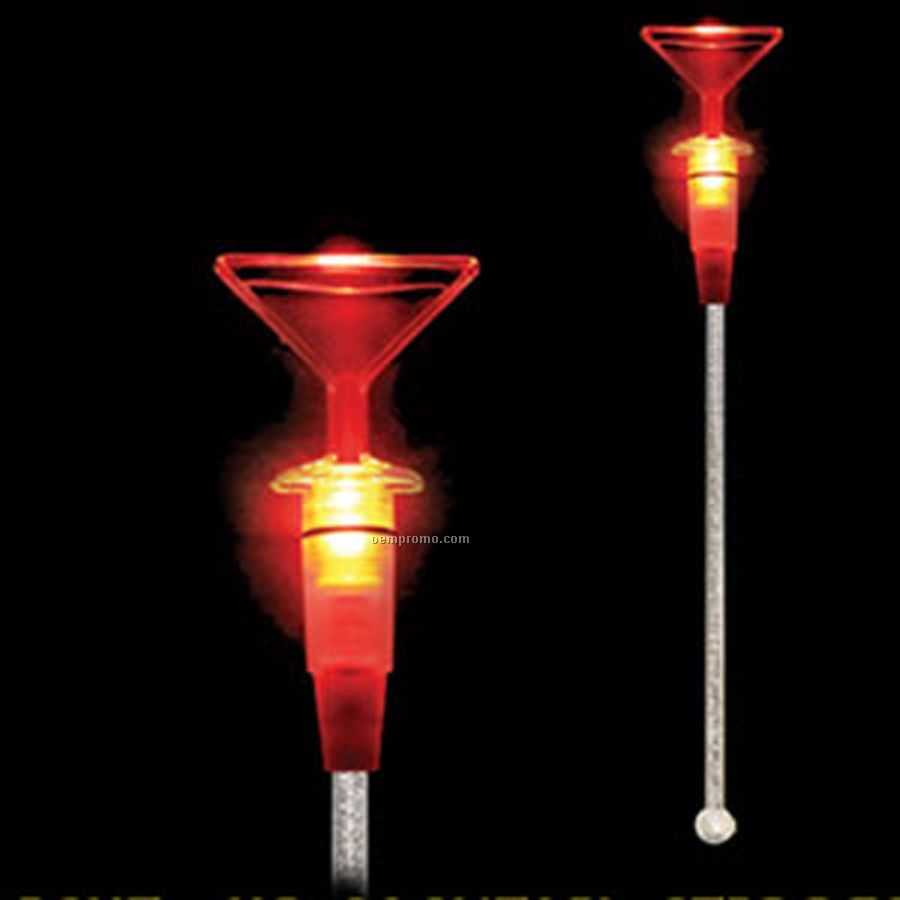 Light Up Stir Stick W/ Red Martini Glass Handle