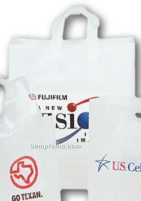 Soft Loop Handle Frosted Clear Shopping Bag - 3.5 Mil Plastic (16"X6"X18")