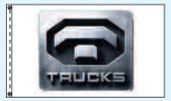 Stock Cluster 3 Flag Set W/ Staff & Hardware (Trucks)
