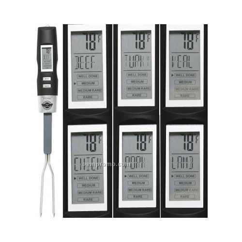 Chef's Perfection Thermometer Grilling Fork With Backlit Lcd Display