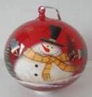 Snowman Ornament Red