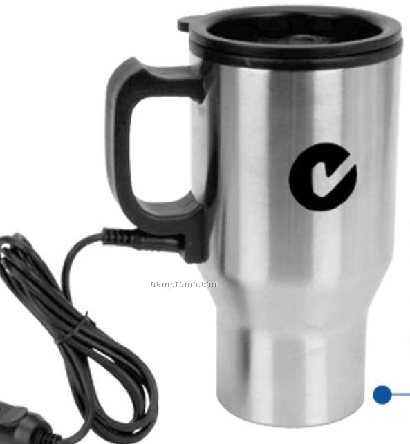 16 Oz. Stainless Steel Auto Mug W/Lighter Plug