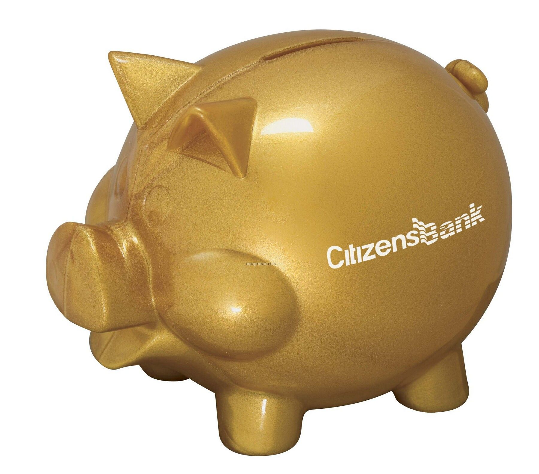 Action Line Gold Bank'r Piggy Bank With Locking Key