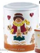 Gingerbread Man Jumbo Ceramic Cookie Keeper Jar (Custom Lid)