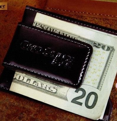Concord Leather Magnetic Money Clip Card Case (Black)