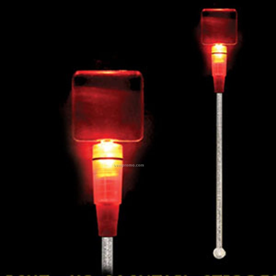 Light Up Stir Stick W/ Red Square Handle