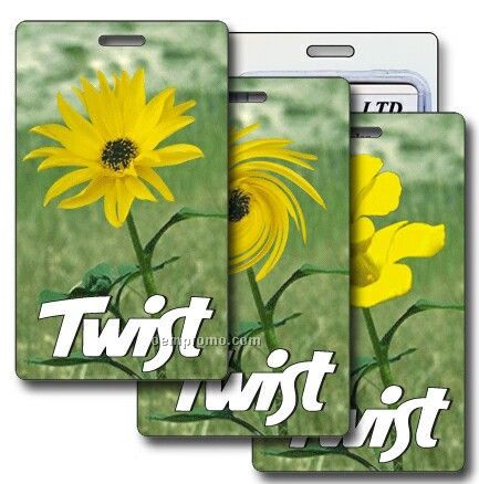 Luggage Tag 3d Lenticular; Yellow Flower Twist Stock Image (Blank Product)