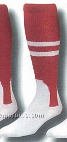 Traditional 2 In 1 Baseball Socks W/ Pattern B Heel & Toe (7-11 Medium)
