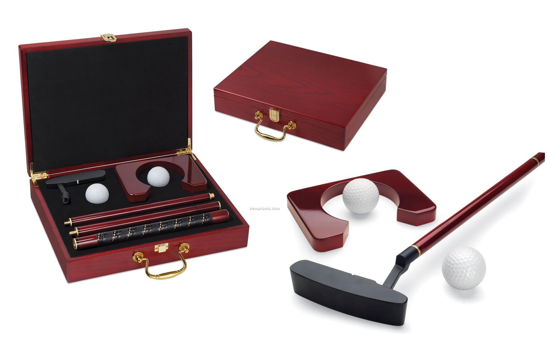 Ace Executive Putter Set In Wood Travel Case