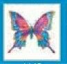 Stock Temporary Tattoo - Faded Pink Butterfly W/ Blue Edge (1.5